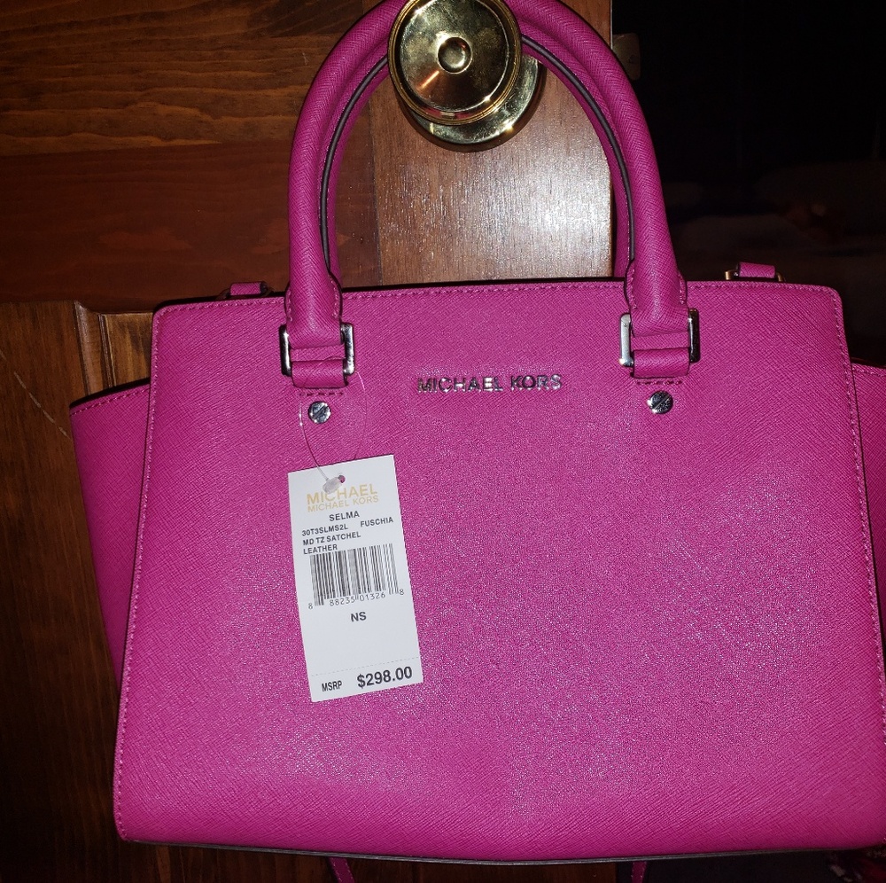 Michael Kors fucia satchel bag bnwt
